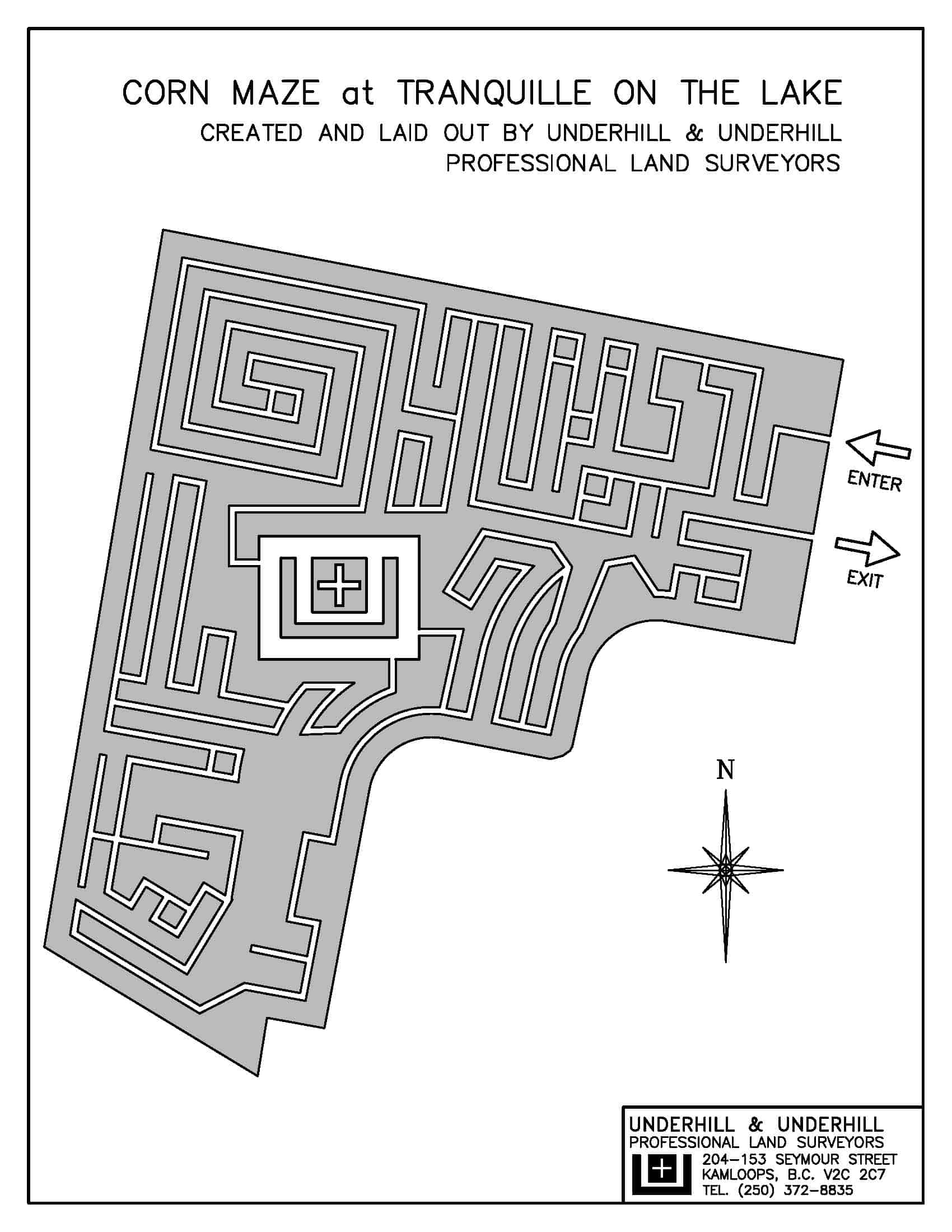 Underhill Surveys Tranquille Farm Corn Maze Underhill Geomatics Ltd.